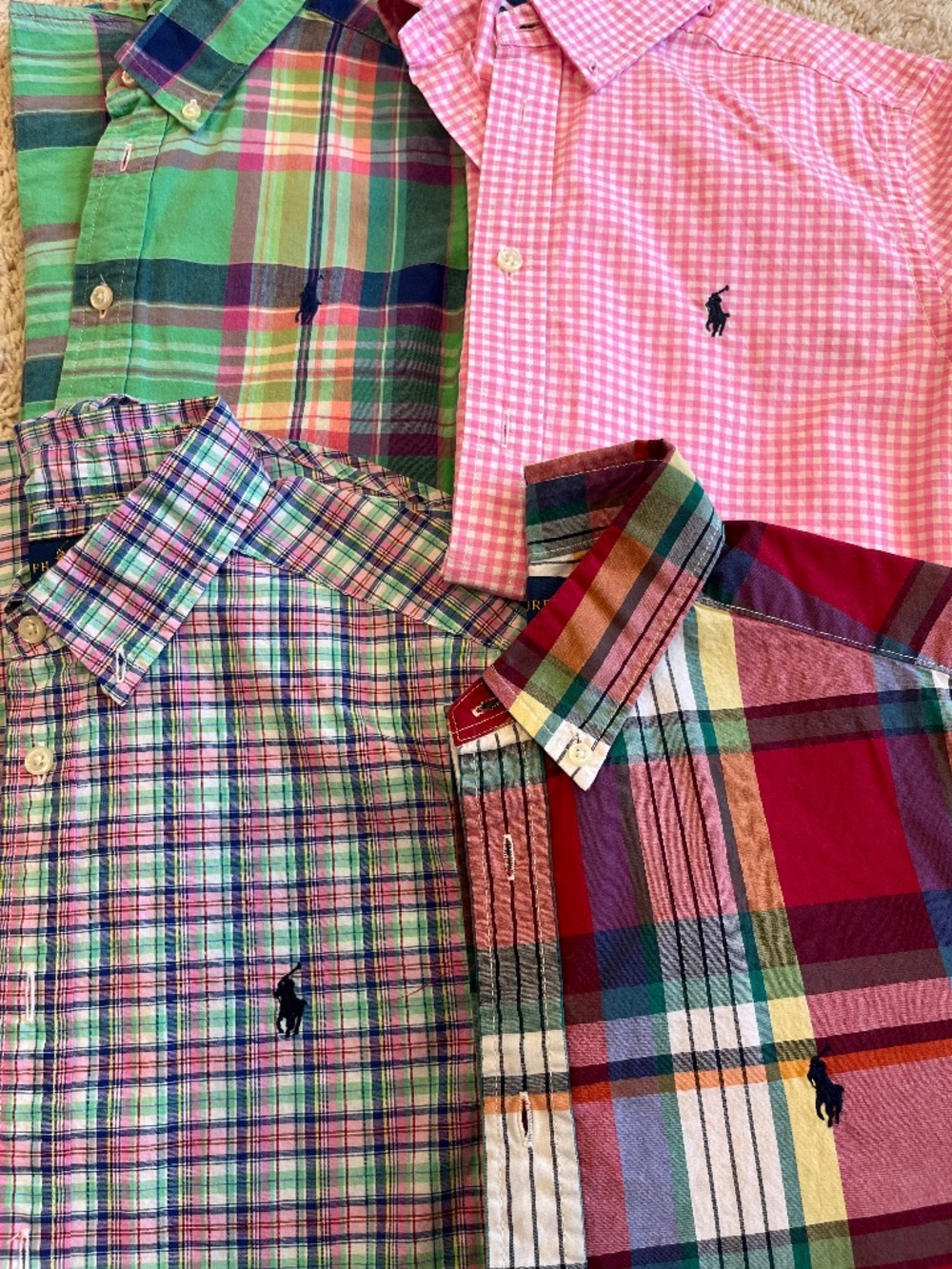 Ralph Lauren short sleeve plaid button size large 14/16